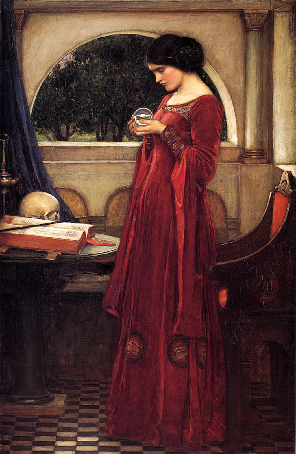 The Crystal Ball in Detail John William Waterhouse